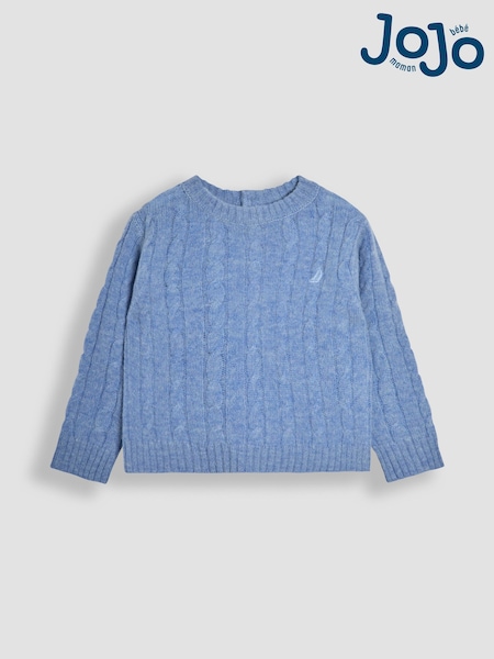 JoJo Maman Bébé Light Blue Classic Cable Jumper (F49198) | AED146 - AED163