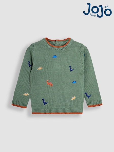 JoJo Maman Bébé Green Embroidered Jumper (F49199) | AED157 - AED175