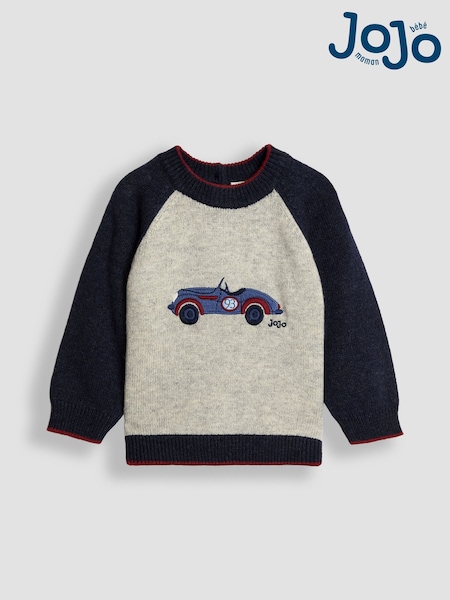 JoJo Maman Bébé Grey Raglan Character Jumper (F49203) | €47 - €52