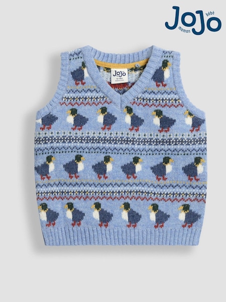 JoJo Maman Bébé Dark Blue Fair Isle Tank Top (F49211) | €44 - €49
