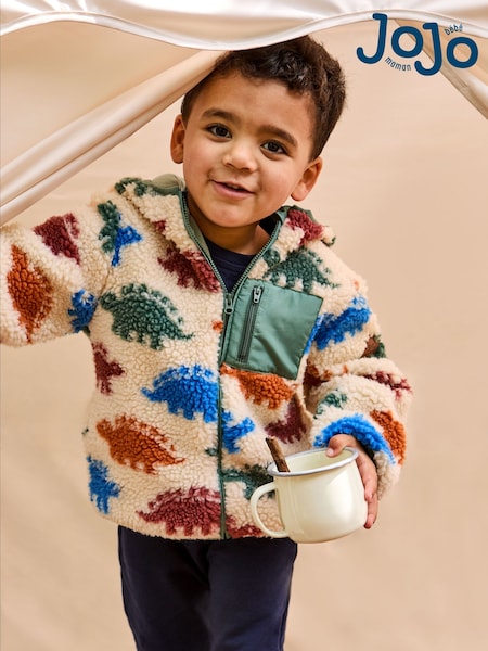 JoJo Maman Bébé Natural Hooded Teddy Fleece Jacket (F49215) | 168 QAR - 198 QAR