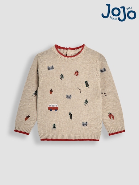 JoJo Maman Bébé Natural Embroidered Jumper (F49235) | AED157 - AED175