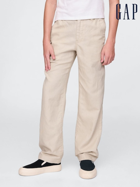 Gap Beige Linen-Cotton Trousers (4-13yrs) (F49321) | €50