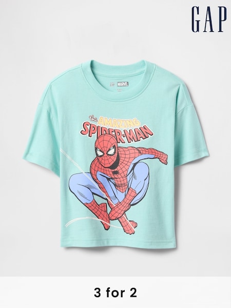 Gap Green Spider-Man Marvel Oversized Graphic Short Sleeve T-Shirt (6mths-5yrs) (F49333) | €21