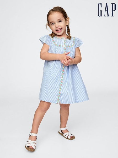Gap Blue Flutter-Sleeve Shirtdress (6mths-5yrs) (F49410) | €39