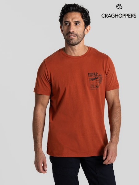 Craghoppers Red National Trust Sabden Short Sleeve 100% Cotton T-Shirt (F49529) | €18.50