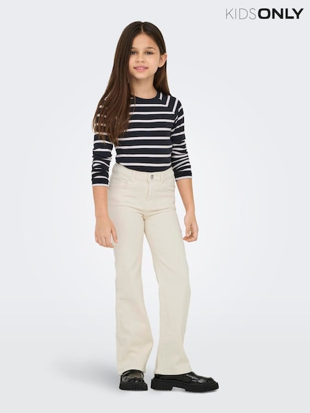 ONLY KIDS Blue Long Sleeve Jersey Stripe Ribbed Top (F49589) | €26