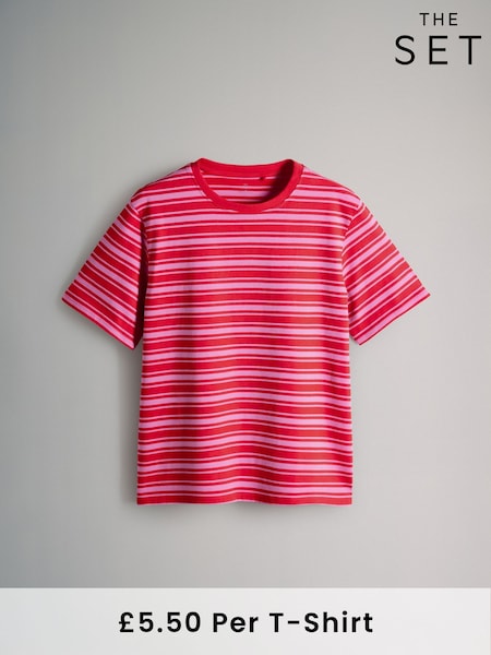 The Set Stripe Short Sleeve 100% Cotton Relaxed T-Shirt (F49604) | 330 UAH