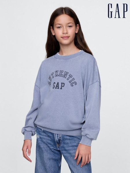 Gap Blue Logo Vintage Fleece-Lined Oversized Sweatshirt (4-13yrs) (F49728) | €38