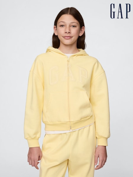 Gap Yellow Vintage Soft Oversized Logo Zip Up Hoodie (4-13yrs) (F49738) | €40
