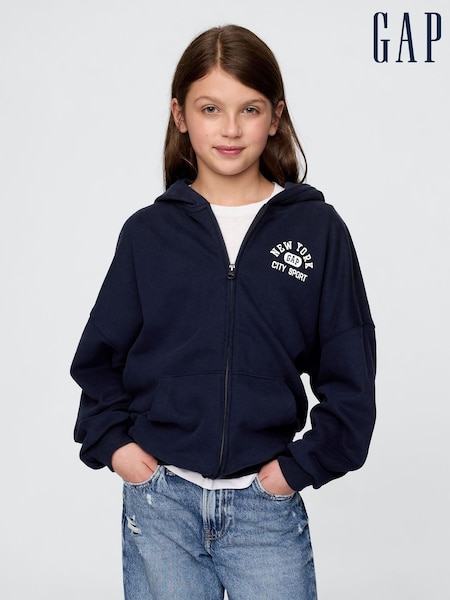 Gap Navy Blue Vintage Soft Full-Zip Sport Logo Hoodie (4-13yrs) (F49740) | €40