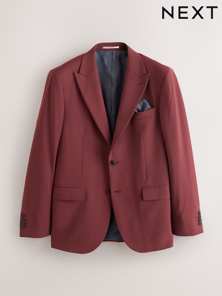 Rust Brown Slim Fit Motion Flex Wool Blend Suit Jacket (F49783) | 544 QAR