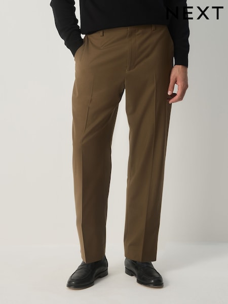 Tan Brown Relaxed Fit Suit Trousers (F49798) | 247 QAR