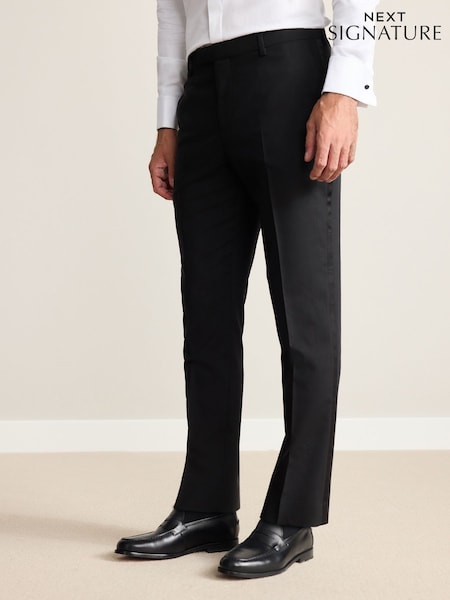 Black Slim Fit Signature Nova Fides Tuxedo Suit Trousers (F49814) | €90
