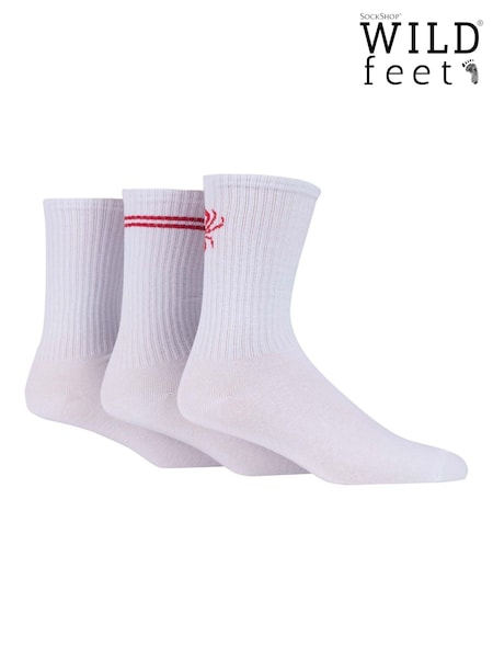 Wild Feet White Cream Sports Style Crew Socks 3 pack (F50006) | €15.50