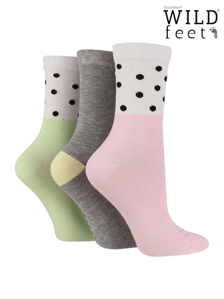 Wild Feet Pink Bamboo Pop Colour Socks 3 Pack (F50030) | €15.50