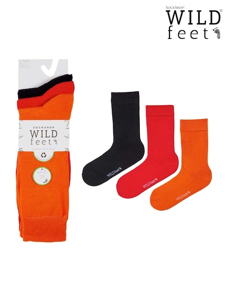 Розово-оранжевый - Wild Feet Bamboo Pop Colour Socks (F50054) | €16