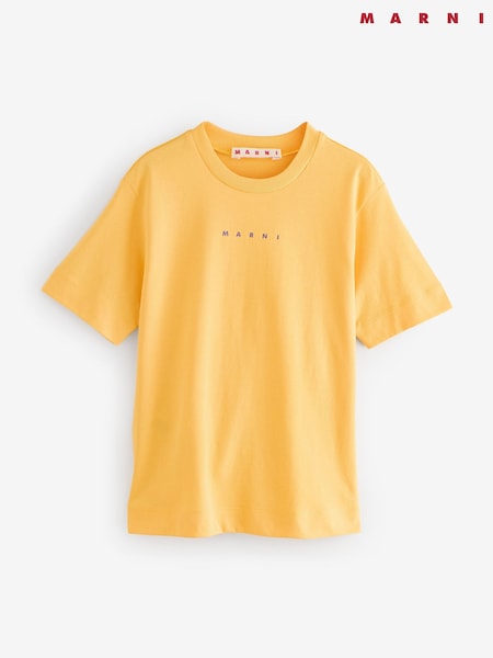 Amarillo - Marni Logo Short Sleeve T-Shirt (F50107) | 92 €