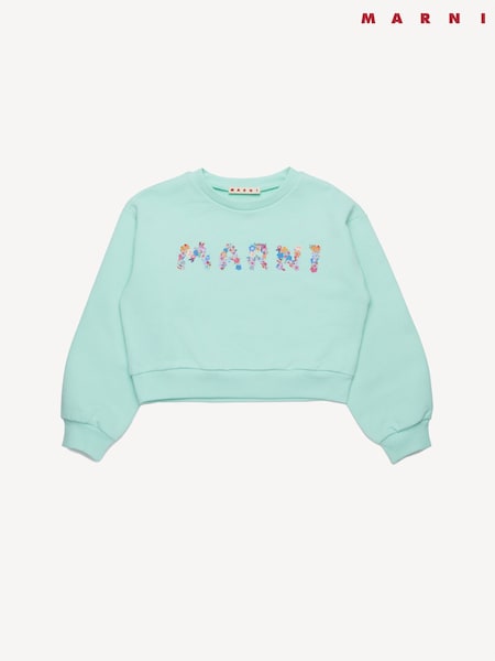 أزرق - Marni Logo Cropped Sweatshirt (F50113) | ‏728 د.إ.‏