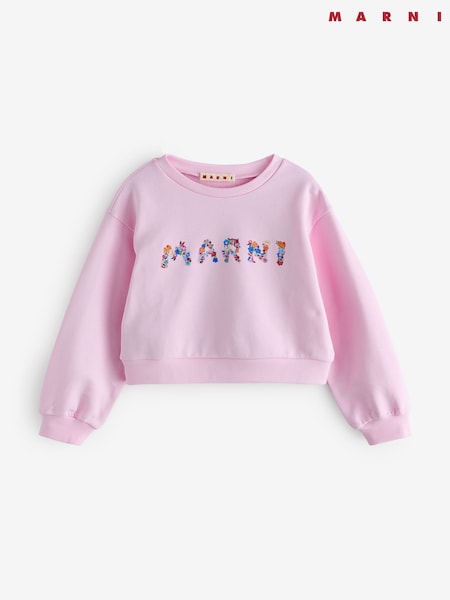 Marni Logo Cropped Sweatshirt (F50116) | AED728