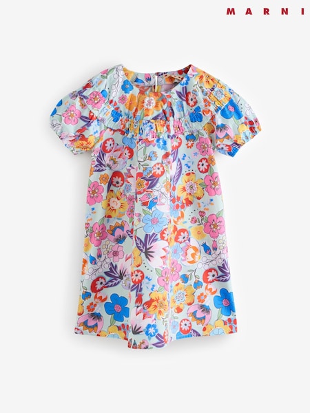 Marni Blue Floral Printed Occasion Dress (F50202) | AED1,048