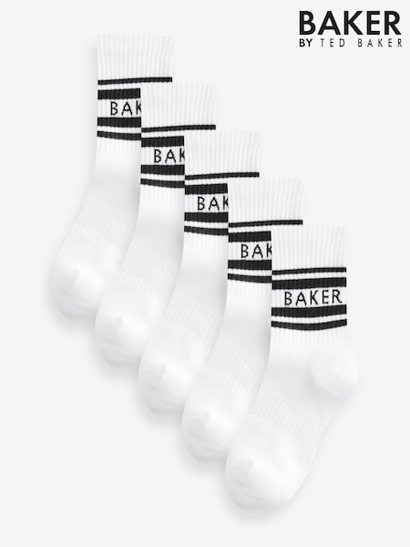 Weiß gestreift - Baker by Ted Baker Boys Socks 5 Pack (F50223) | 20 € - 22 €