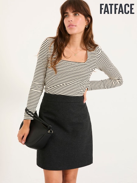 Stripemarfim - FatFace Square Neck Top (F50249) | R$ 290