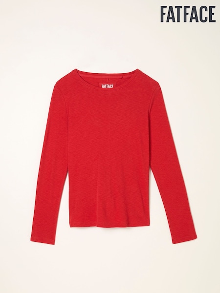 Vermelho - FatFace Long Sleeve Top (F50272) | R$ 290