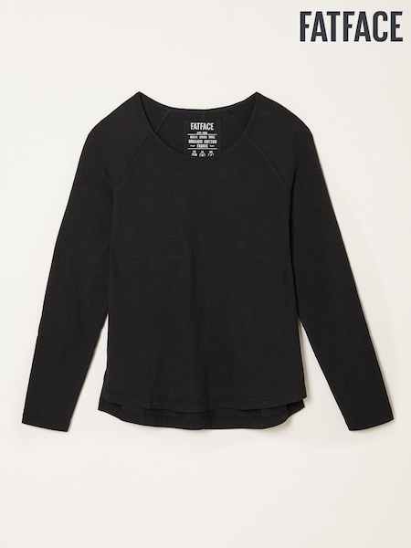 Preto - FatFace Long Sleeve T Shirt (F50278) | R$ 275