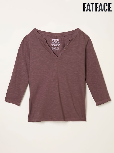 FatFace Aster Dusky Purple 3/4 Sleeve T Shirt (F50281) | €42
