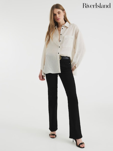 River Island Black Mid Rise Bootcut Jeans (F50312) | €64
