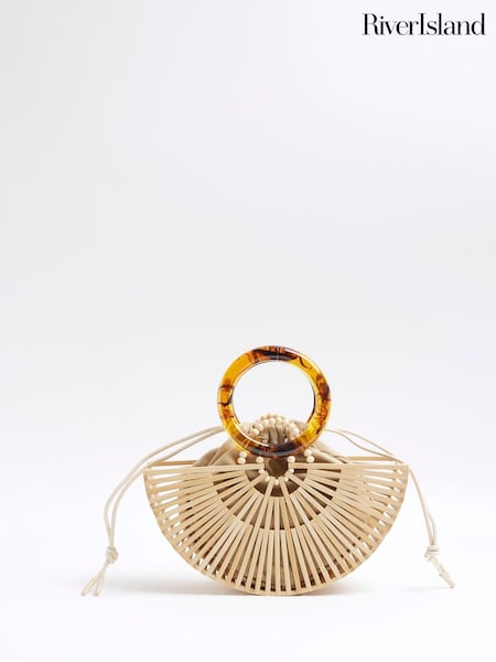 River Island Wooden Basket Handle Bag (F50325) | €61