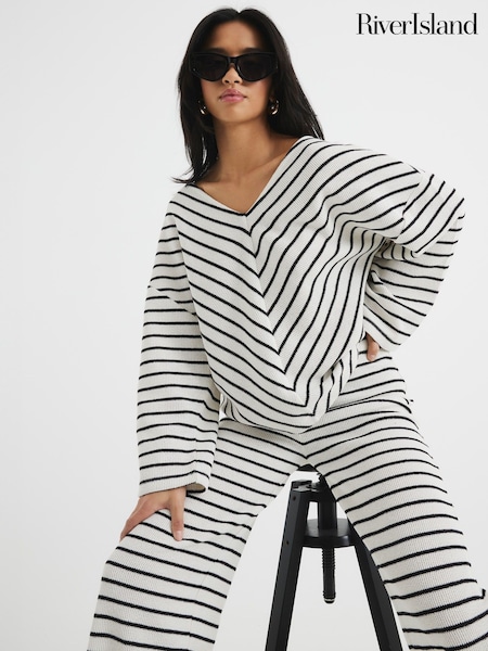 River Island Cream Petite Long Sleeve Stripe Top (F50345) | 1,562 UAH