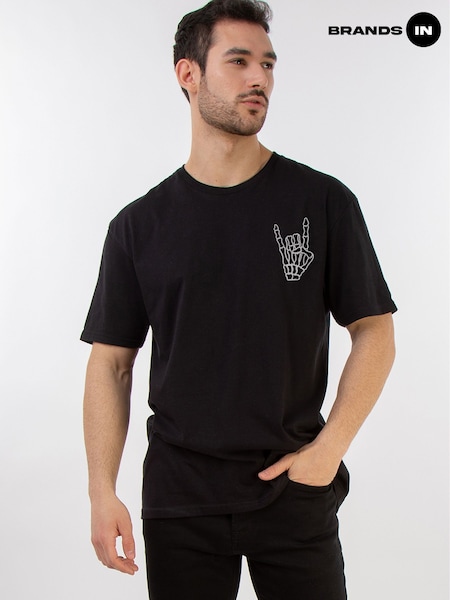 Brands In Black Mens Motivated Attitude 100% Cotton T-Shirt (F50374) | AED151