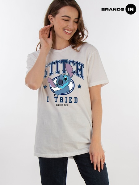 Brands In White 100% Cotton Disney Lilo & Stitch I Tried T-Shirt (F50383) | €37