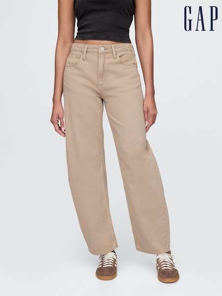 Gap Beige High Waisted Barrel Jeans (F50420) | €59