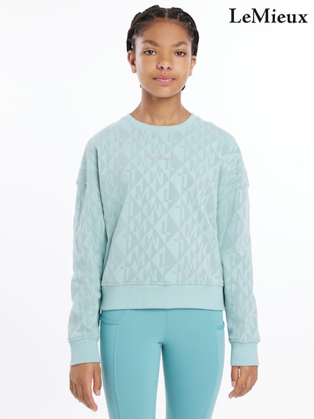 LeMieux Aqua Blue Young Rider Clea Crew Sweatshirt (F50466) | €39