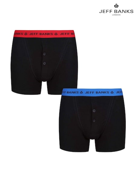 Jeff Banks Black Button Fly Boxers (F50469) | ₪60