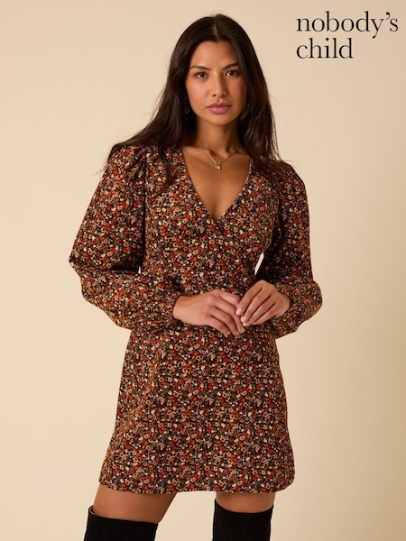 Nobodys Child Red Floral Print Clarissa Midi Dress (F50484) | €112