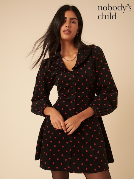 Nobodys Child Black Spot Emma Mini Dress (F50490) | 440 QAR