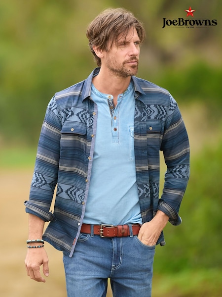 Joe Browns Aztec Style Stripe Long Sleeve 100% Cotton Shirt (F50512) | €85