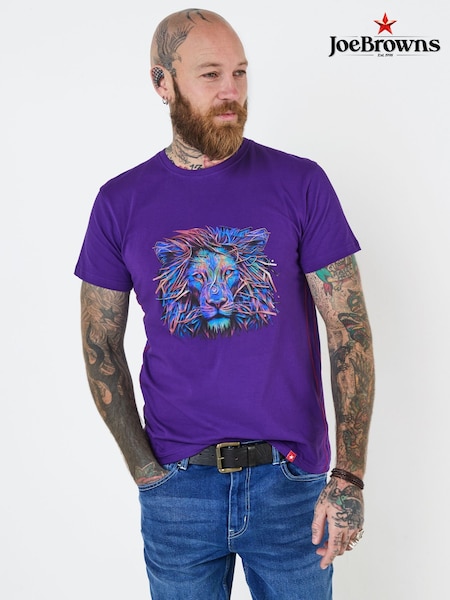 Joe Browns Bold Lion Graphic Print Head 100% Cotton T-Shirt (F50533) | 41 €