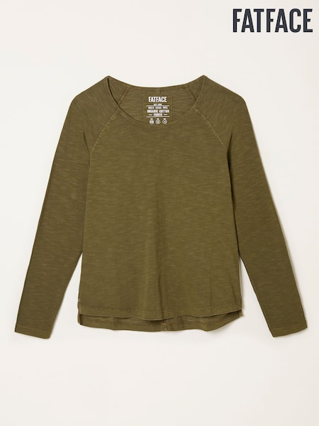 Verde oliva - FatFace Long Sleeve T Shirt (F50553) | R$ 275