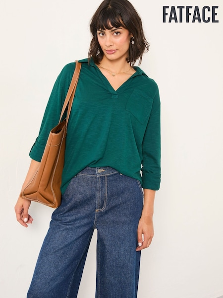 FatFace Paige Teal Blue Jersey Shirt (F50554) | R$ 345