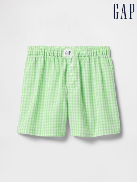 Gap Green Gingham Print Pyjama Boxer Shorts (4-13yrs) (F50577) | €17