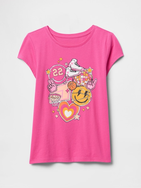 Gap Pink Graphic Short Sleeve Crew Neck T-Shirt (4-13yrs) (F50578) | €14