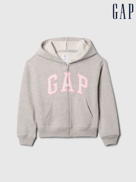 Gap Grey Zip Up Logo Hoodie (4-13yrs) (F50579) | €38