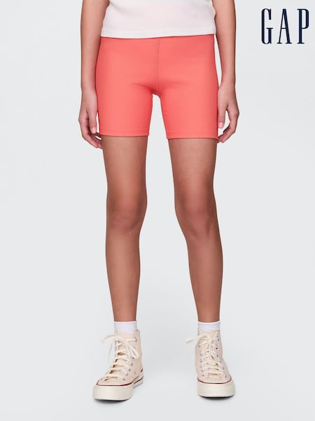 Gap Coral Pink Rib Biker Shorts (4-13yrs) (F50580) | €20