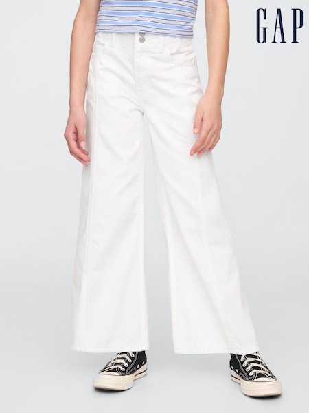 Gap White High Waisted Stride Wide-Leg Ankle Jeans (5-13yrs) (F50582) | €43