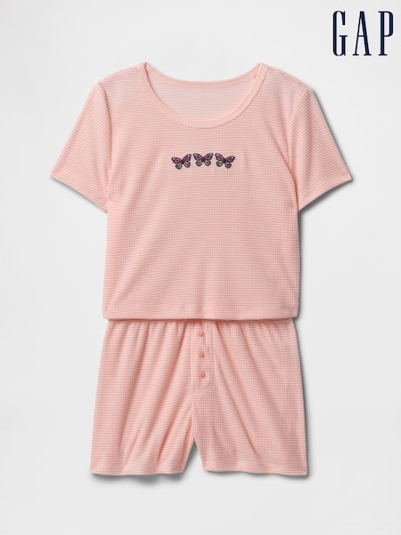Gap Pink Buterfly Pointelle Short Pyjamas (6-13yrs) (F50587) | €36